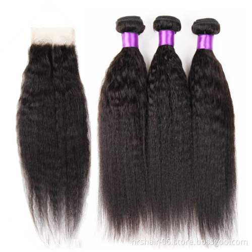 Brazilian Virgin Hair Kinky Straight 3 Bundles 100% Brazilian Kinky Straight Human Hair Extensions Brazilian Yaki Straight Hair